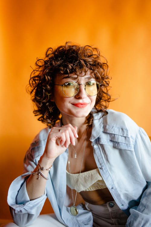 Woman in Eyeglasses Posing