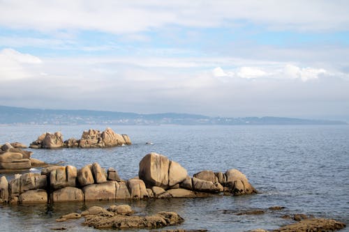 Brown Rocks on Water