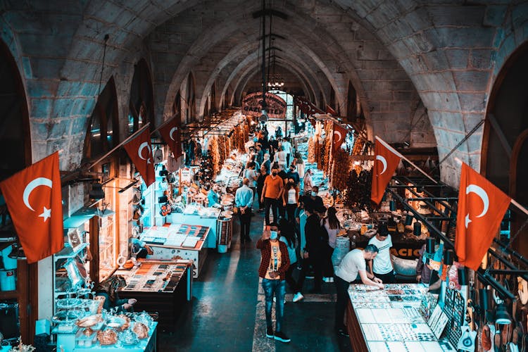 Bazaar In Arched Passage Way