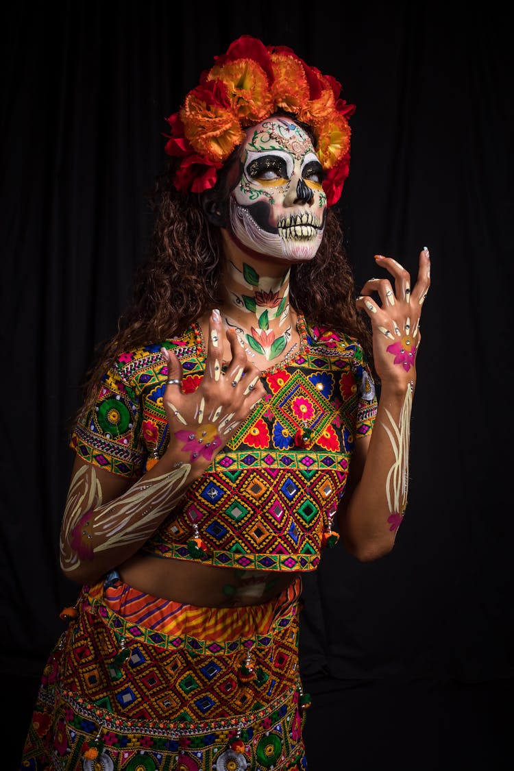 Woman Disguised As Dead Catrina