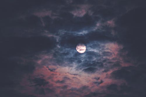 Gratis lagerfoto af aften-himlen, astronomi, fuldmåne