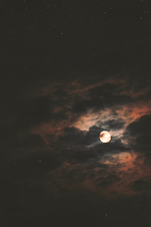 Moon and Stars in the Sky