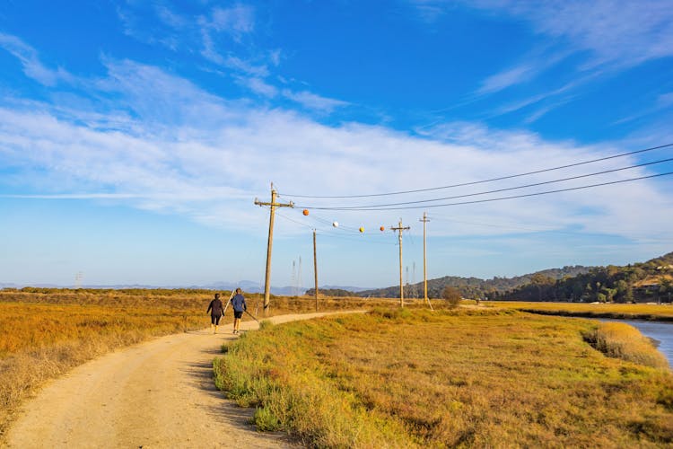 Boys Walking On An Unpaved Road