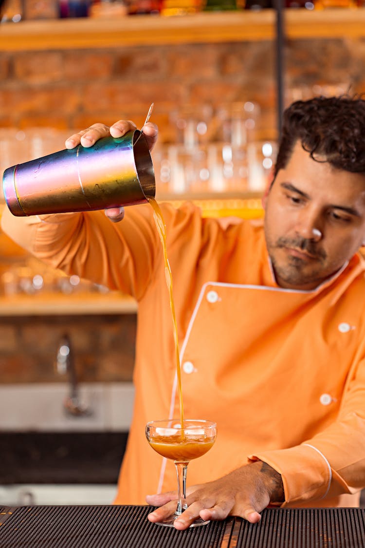 Bartender Mixing Drink