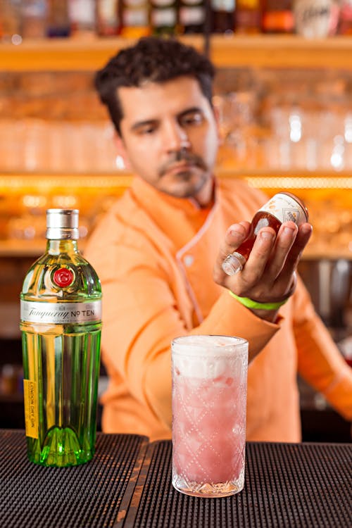 Bartender Preparing a Cocktail 