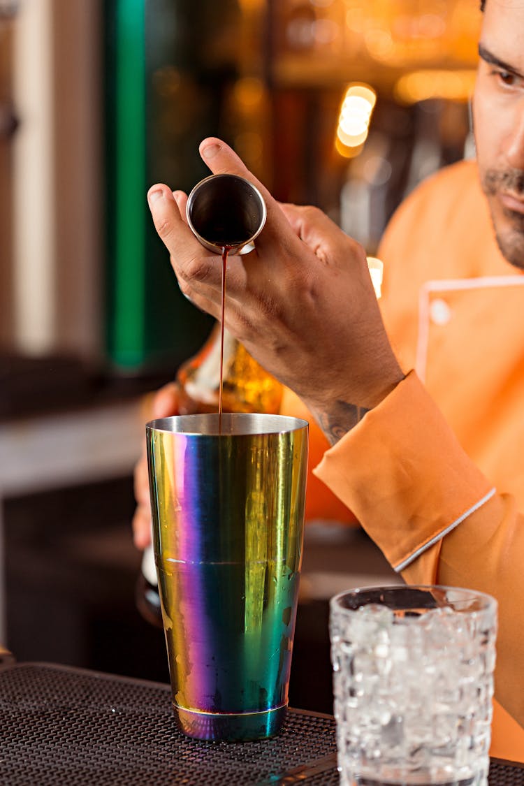 Bartender Mixing Drink