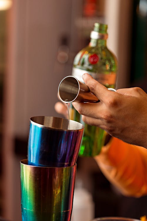 Close-up Bartender Preparing a Cocktail 