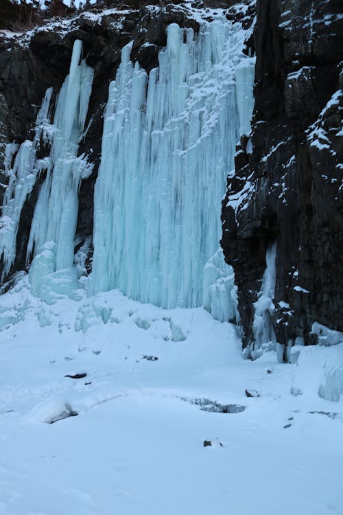 Ice near Rocks in Winter