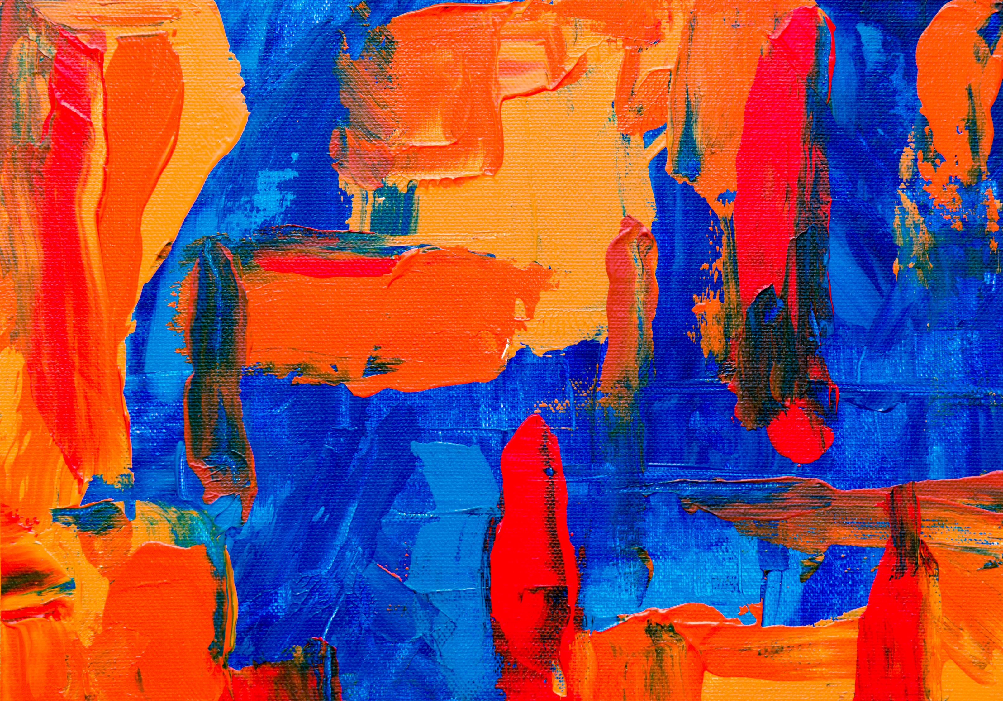 Blue And Orange Abstract Painting Free Stock Photo blue-and-orange-abstract-painting-free-stock-photo
