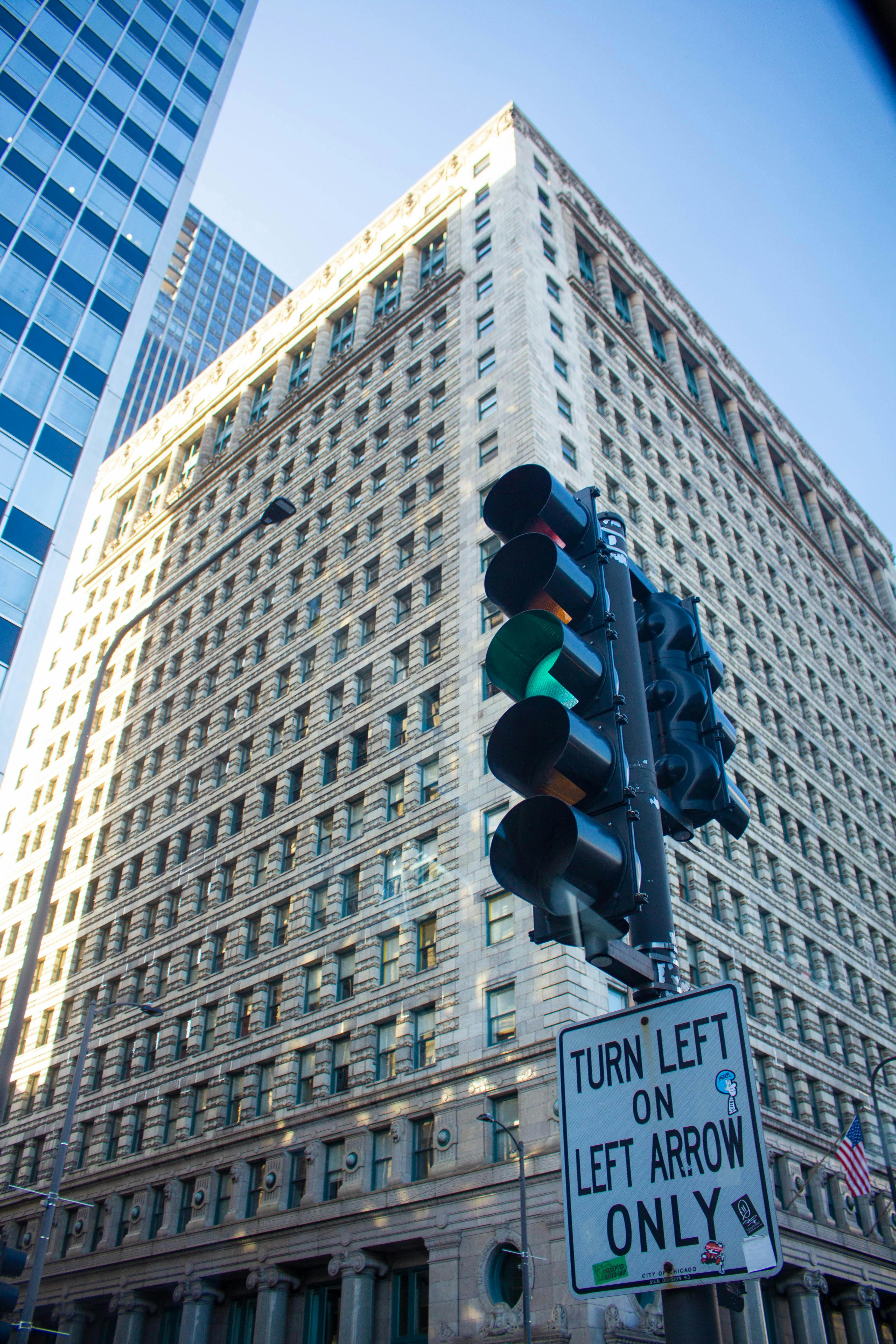 Chicago Traffic Lights Modern Architecture Portrait Urban Photography
