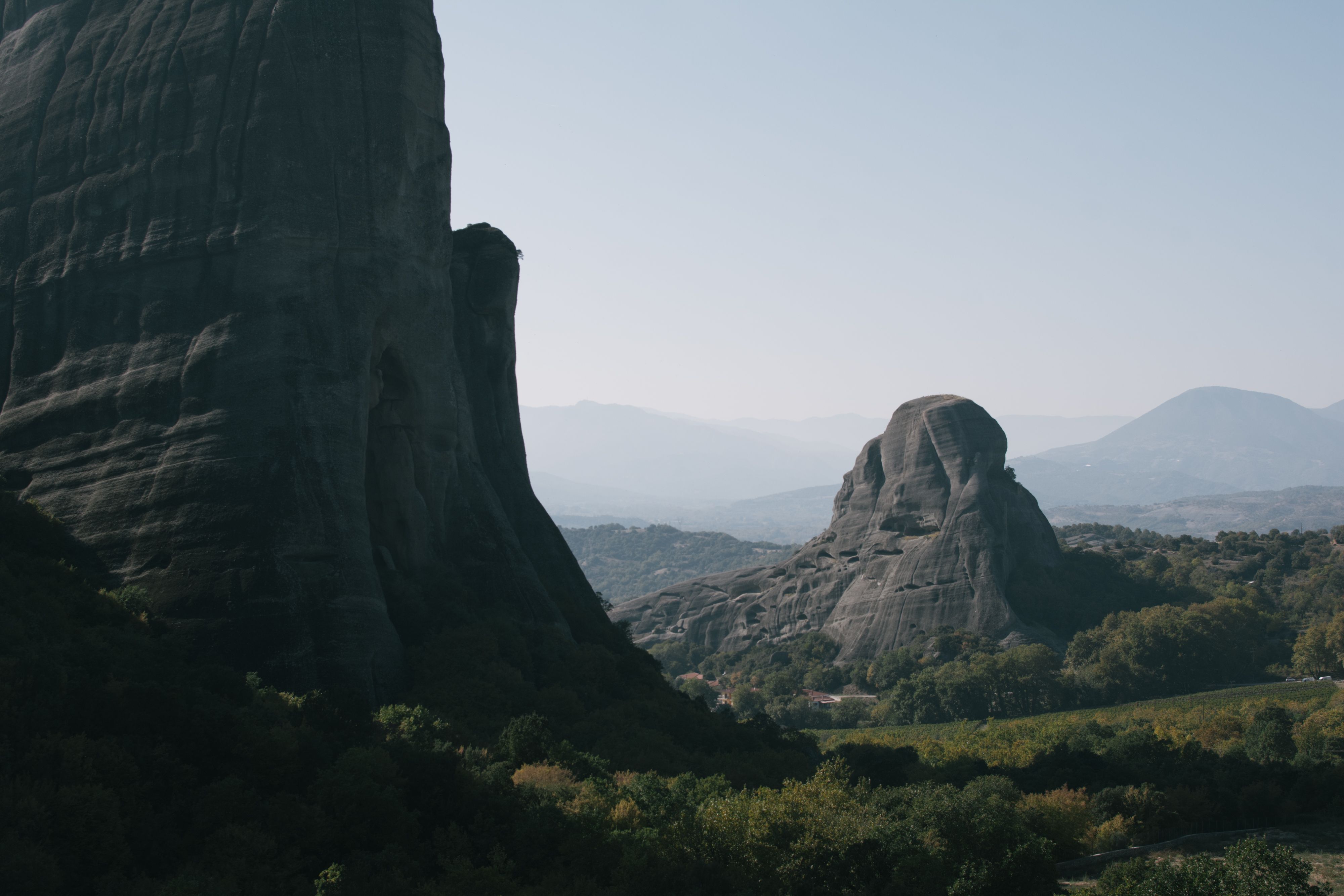 Rock Mountain Surrounded with Green Landscape