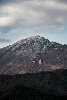 Stunning view of a snow-capped mountain in Goseong-gun, Gangwon-do, South Korea. Perfect for nature lovers.