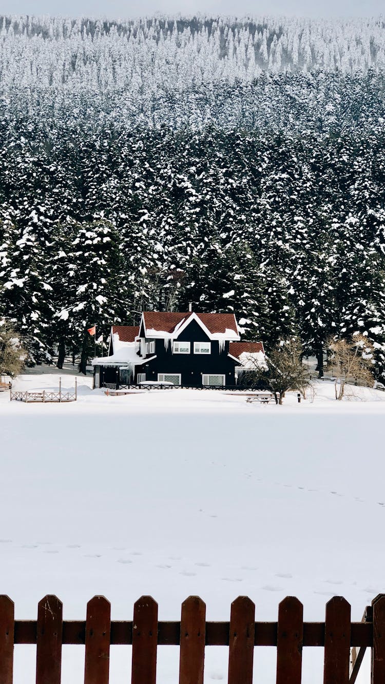 A Home Surrounded By Snow 