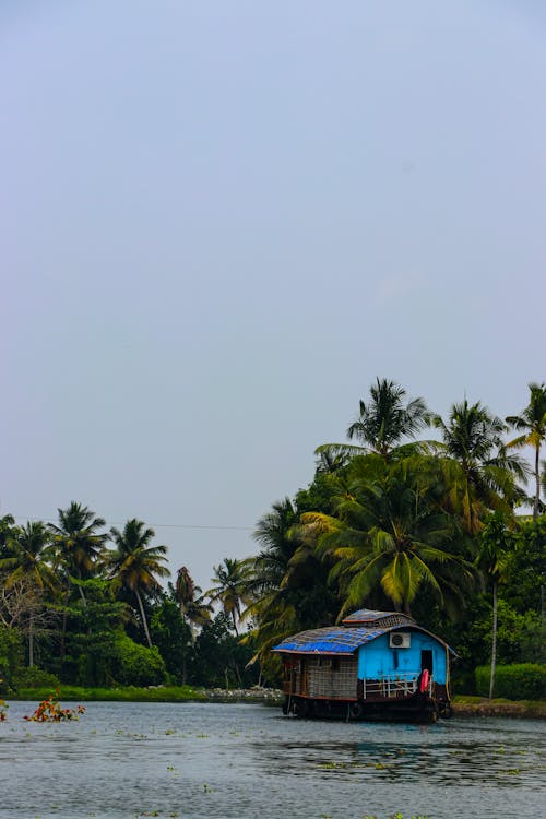 Free Wooden House Above the Water Stock Photo