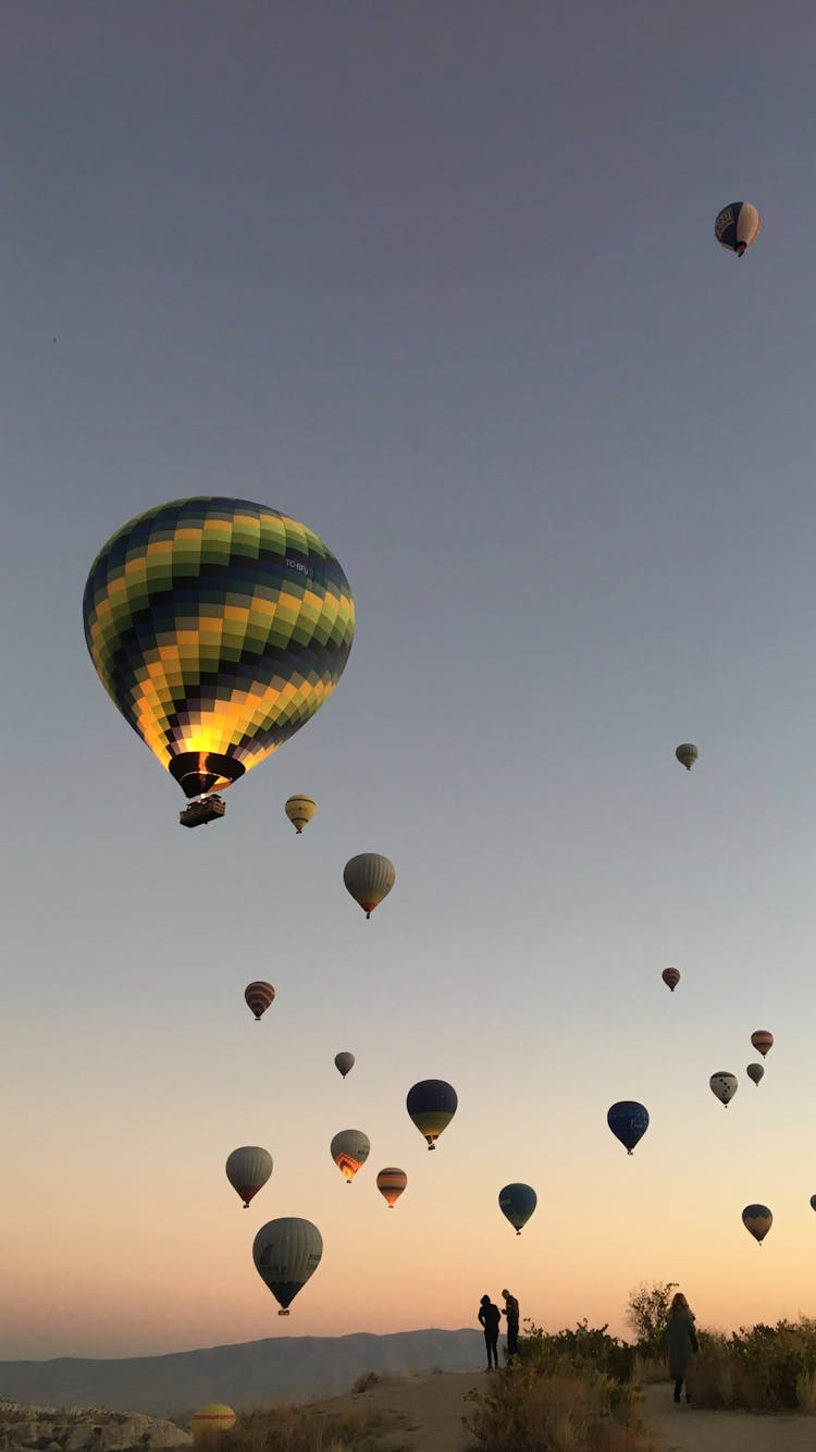 Hot Air Balloons Soaring In The Sky