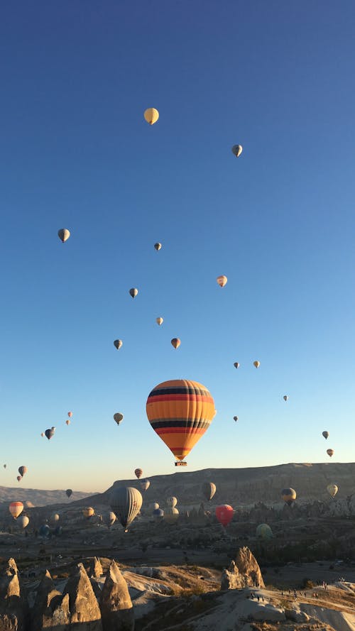 Hot Air Balloons in the Blue Sky