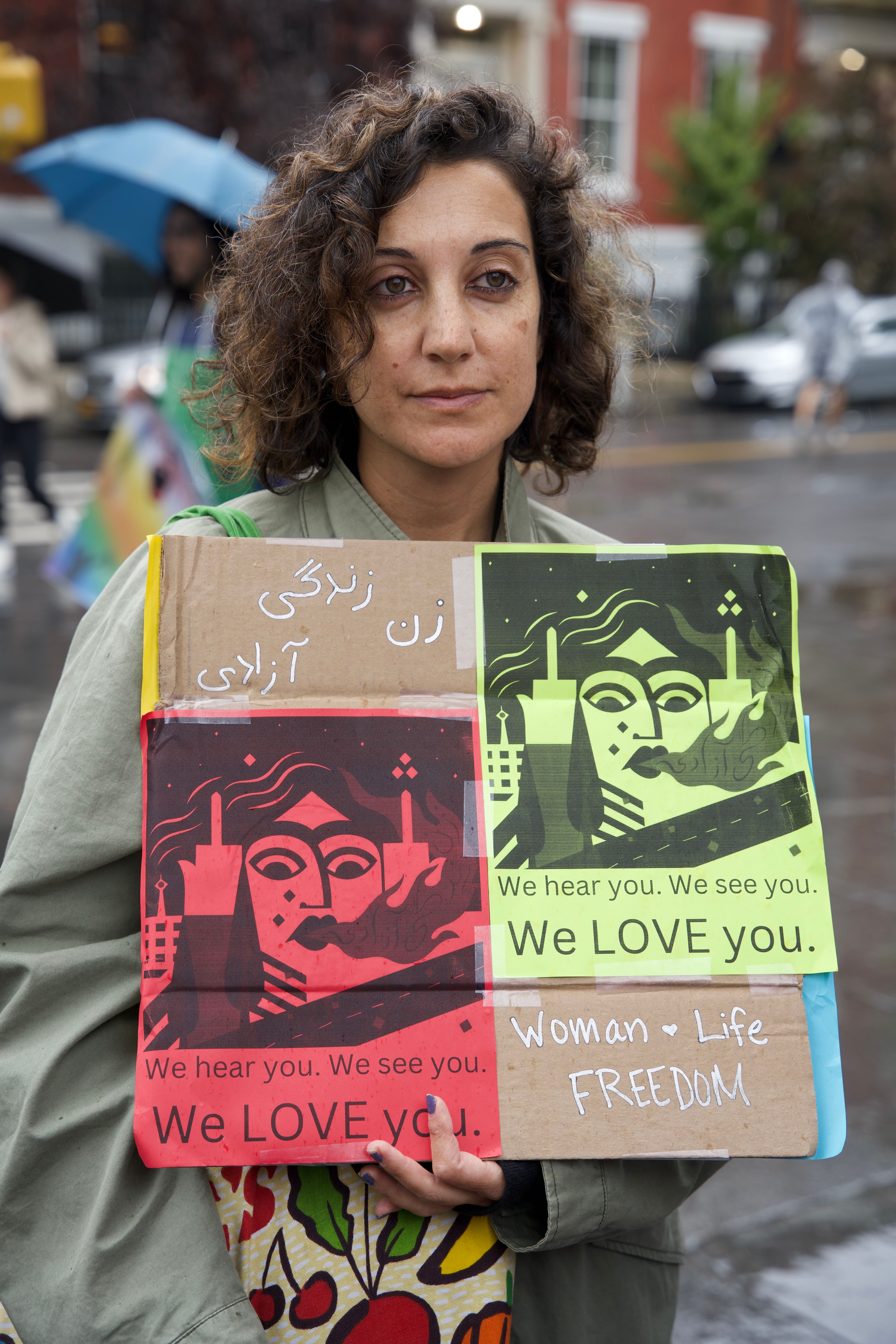 Portrait of Woman with Banner · Free Stock Photo