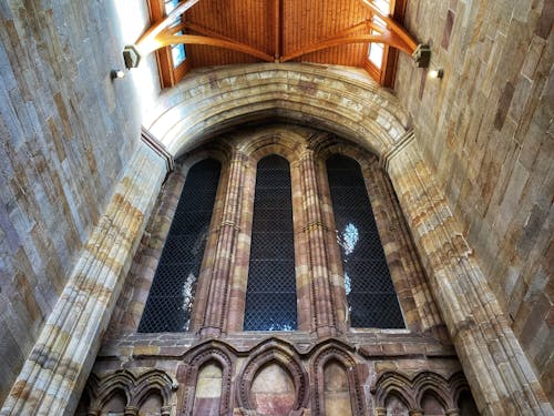 건축 설계, 고딕 스타일, 교회 인테리어의 무료 스톡 사진
