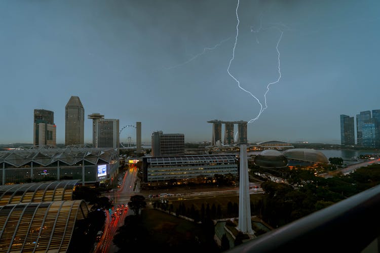 Lightnings Over City