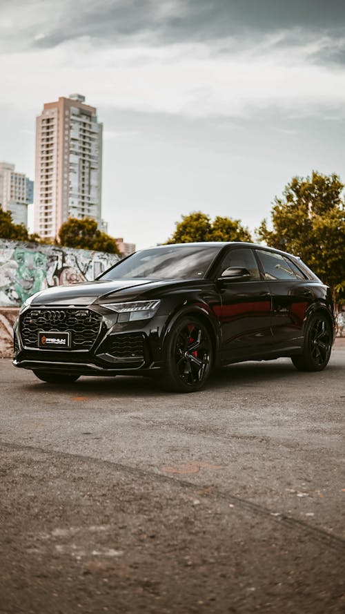 Black Audi Coupe on the Road