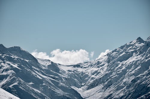 Snow Capped Mountain under a Blue Sky
