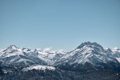 Snow Covered Mountain Under Blue Sky