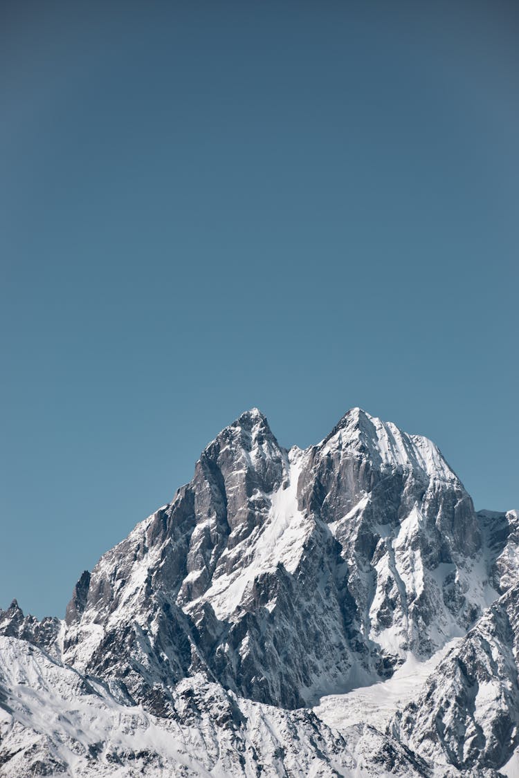 Rocky Mountain Peak In Snow