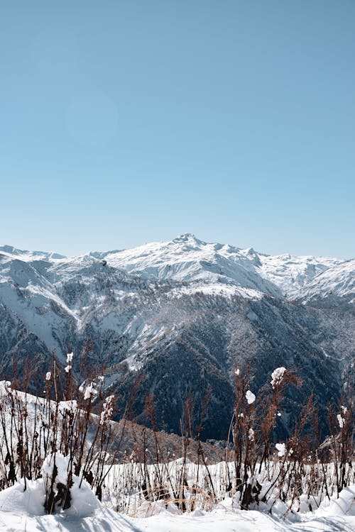 Snow Capped Mountain Under Blue Sky