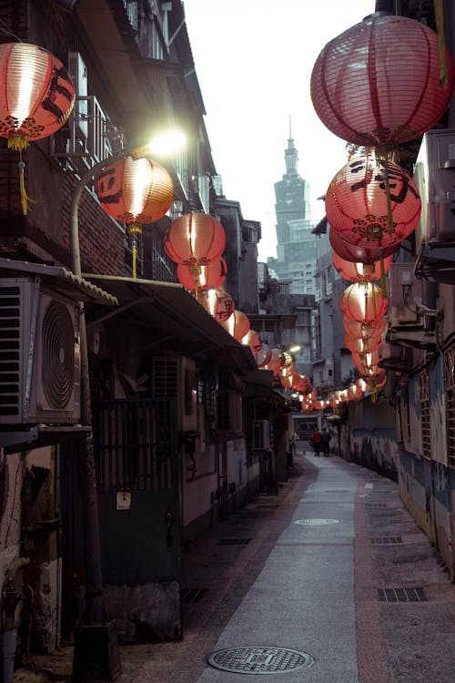 Photos gratuites de chine, lampes, panorama urbain