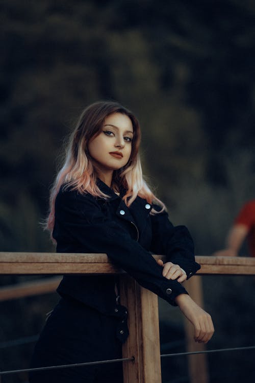 Woman Wearing a Black Jacket