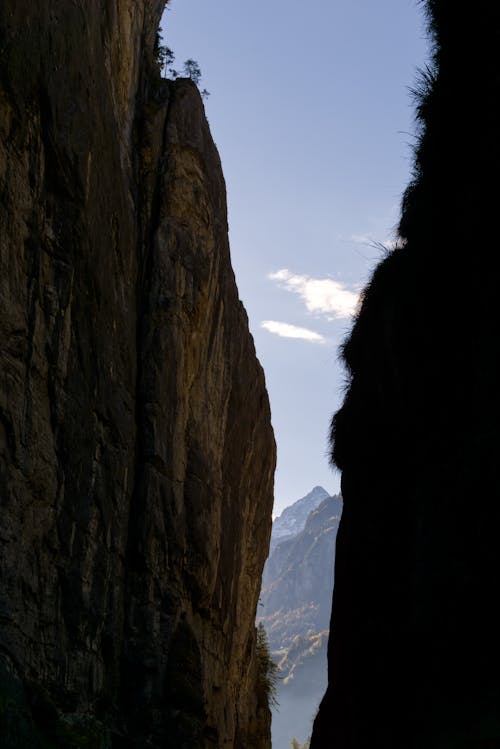 下落, 山, 峽谷 的 免费素材图片
