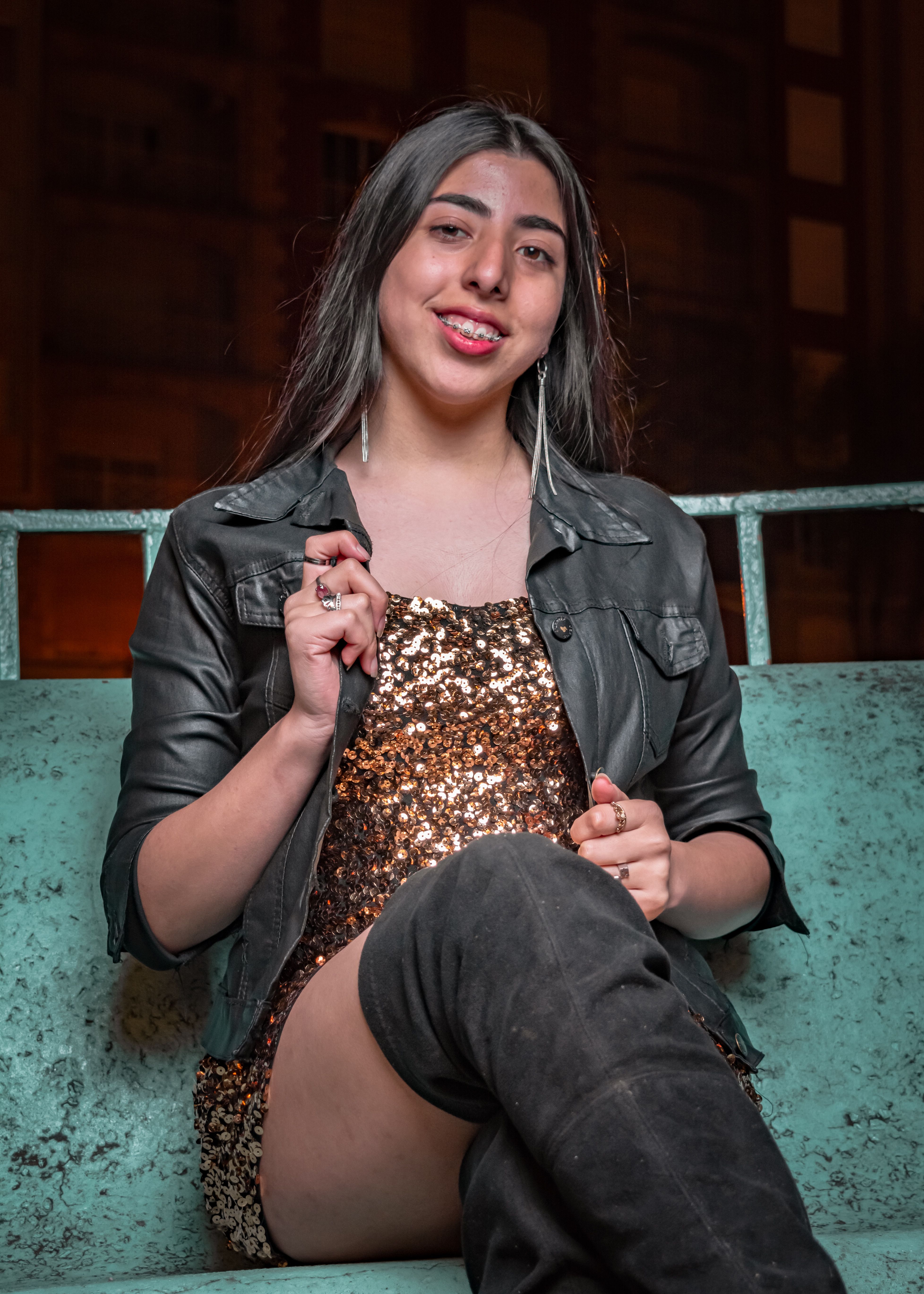 A Woman in Black Leather Jacket Smiling · Free Stock Photo