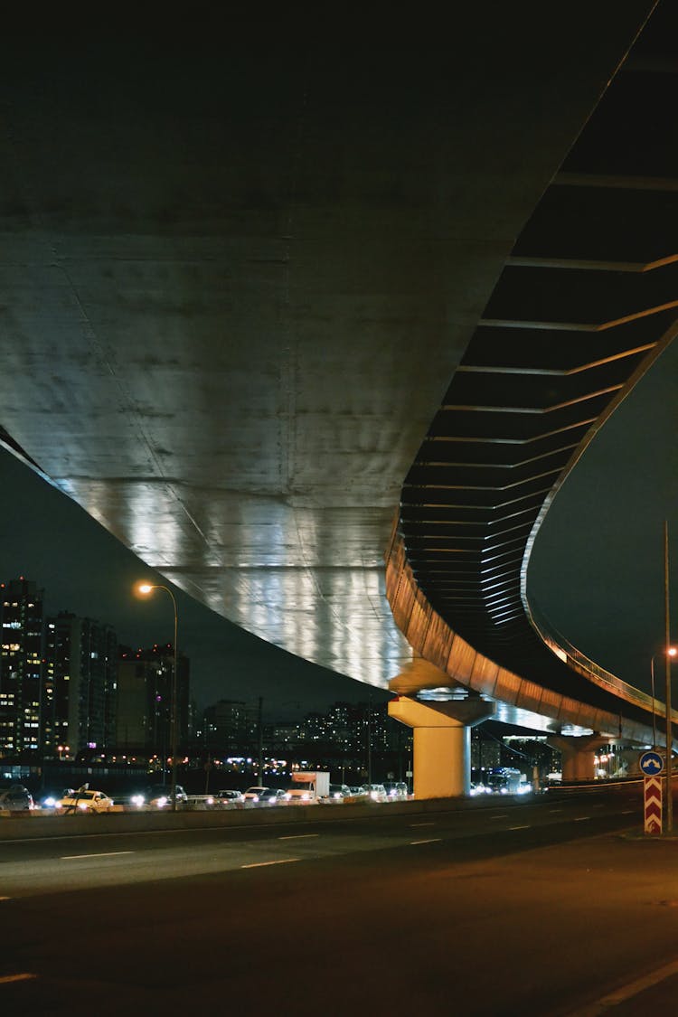 Viaduct In City At Night