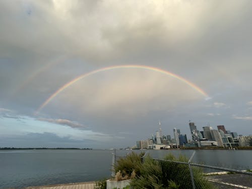 Photos gratuites de arc-en-ciel, lever de soleil, petit matin