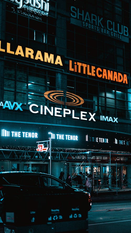 Neon Signs on Facade