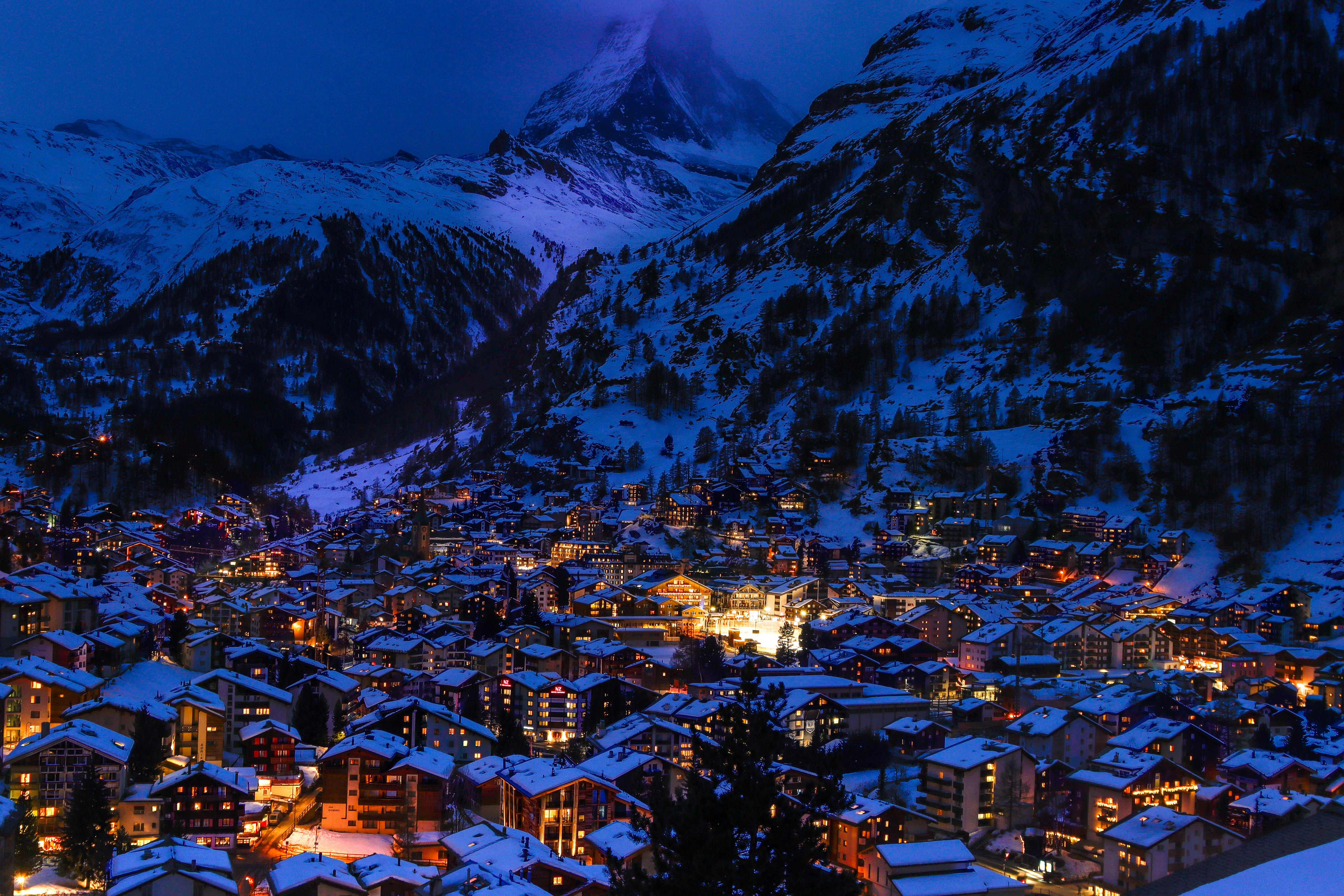 Sunset over Swiss Alps HD wallpaper download