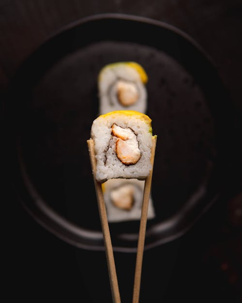 Close-Up Shot of a Sushi