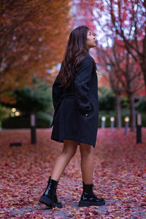 A Woman in Black Coat