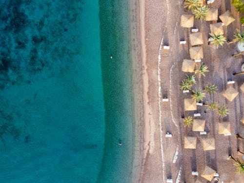 Aerial View of White Sand Beach