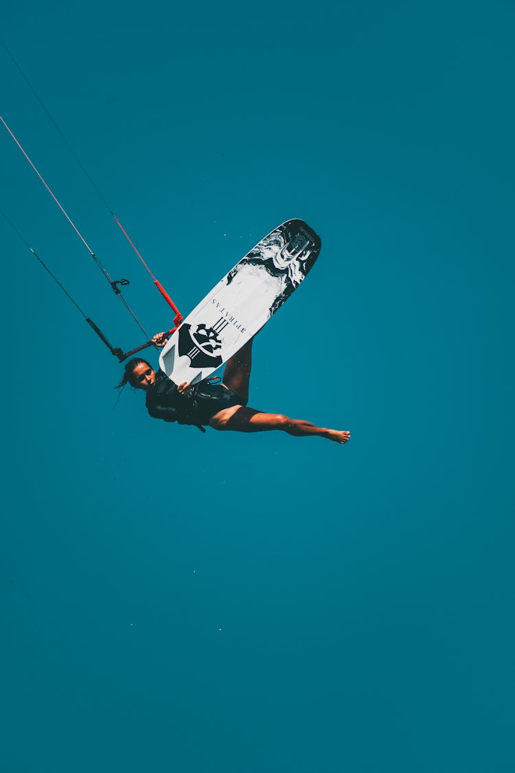 A Woman Kitesurfing 