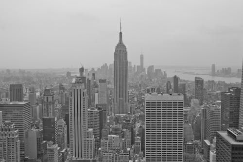 Foto stok gratis bangunan, Empire State Building, grayscale