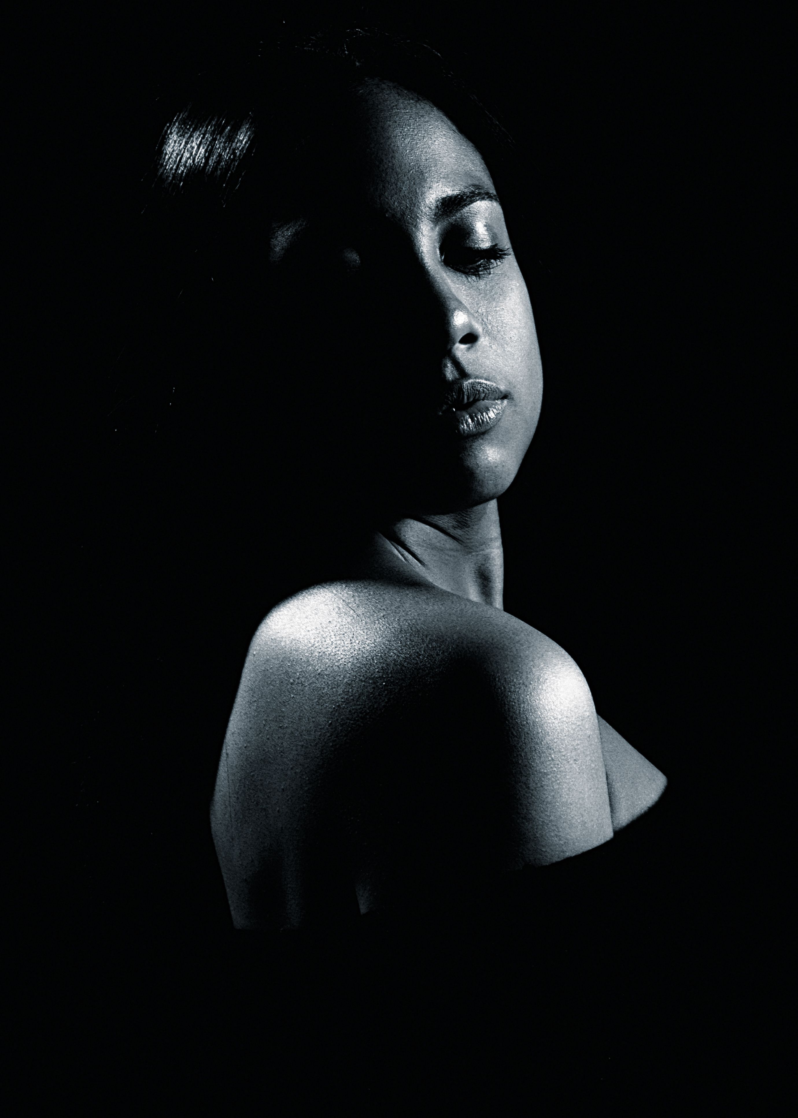 Black and White Photo of a Woman · Free Stock Photo