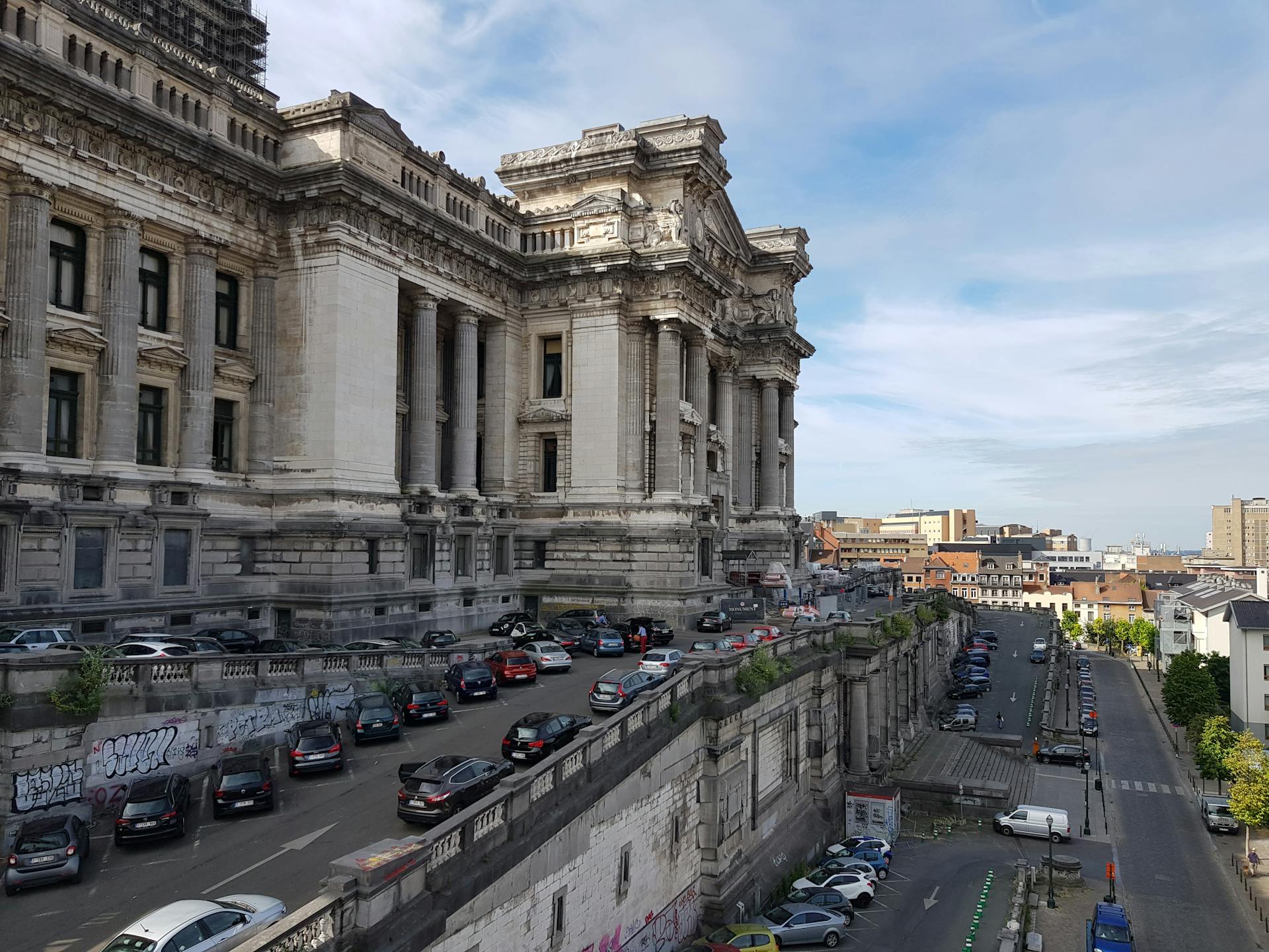 Cars Parked in Front of the Law Courts Building in Brussels