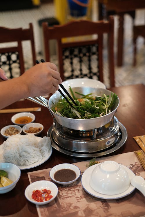 Food on a Table in a Restaurant 