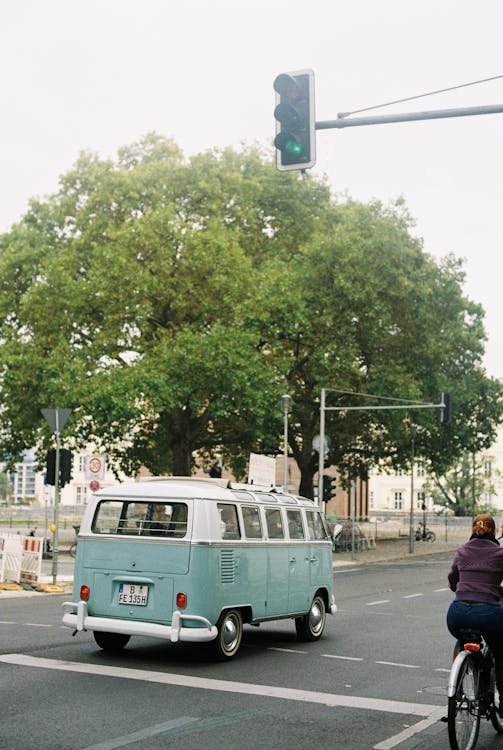 Vintage Volkswagen Van on the Road