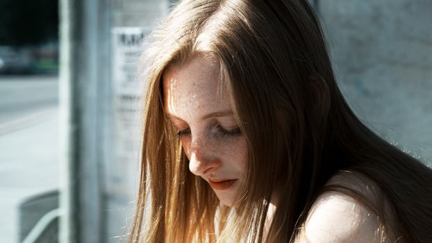 Woman Looking Down