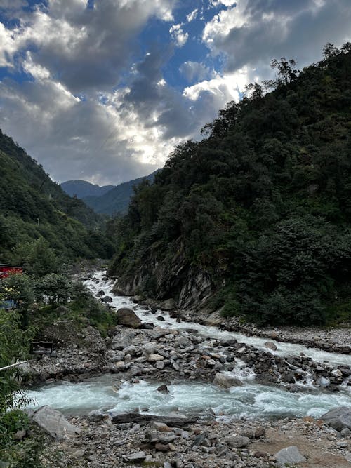 Landscape of River Flowing in a Valley 