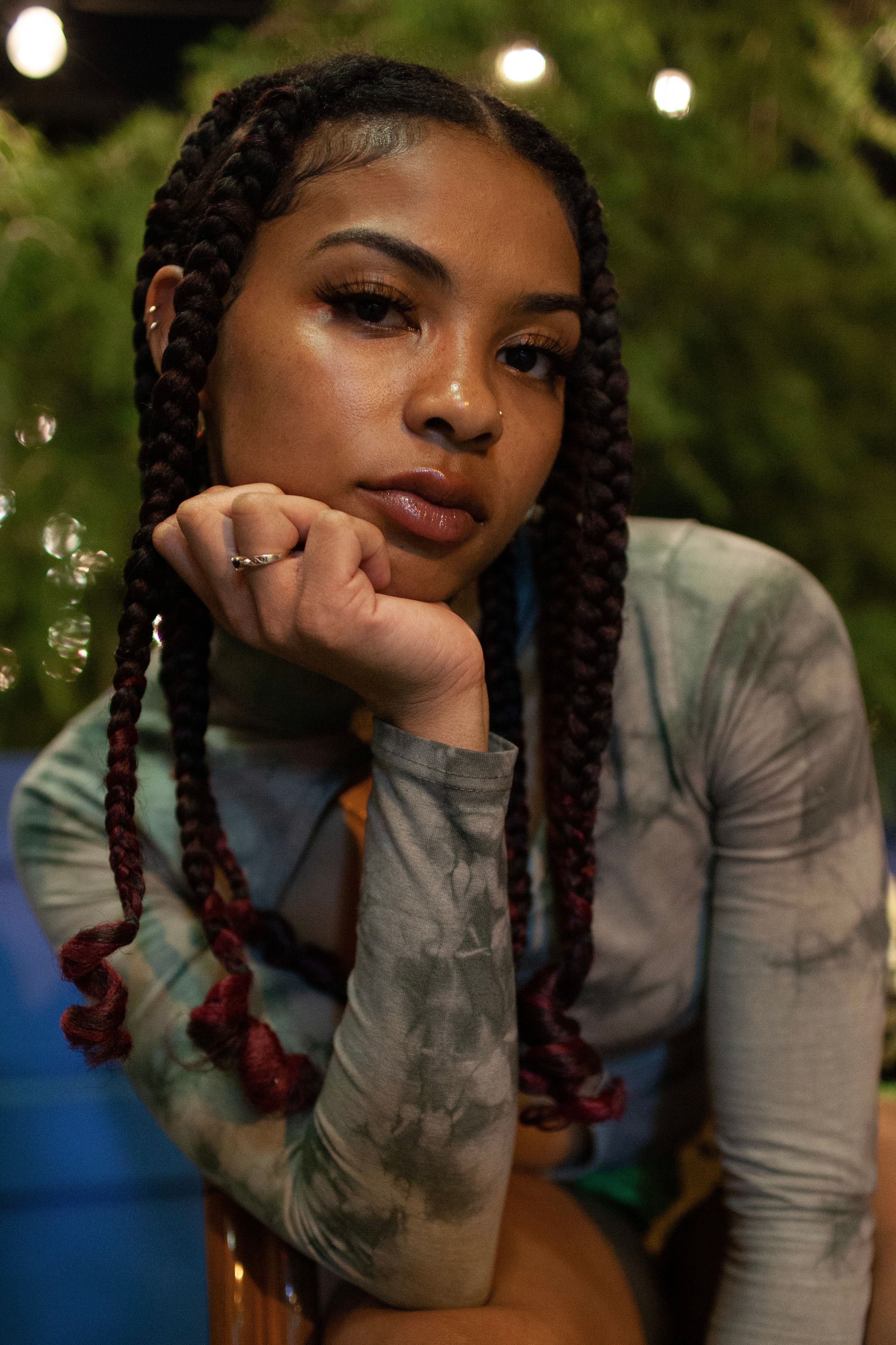 A Portrait of a Young Woman with Braided Hair · Free Stock Photo