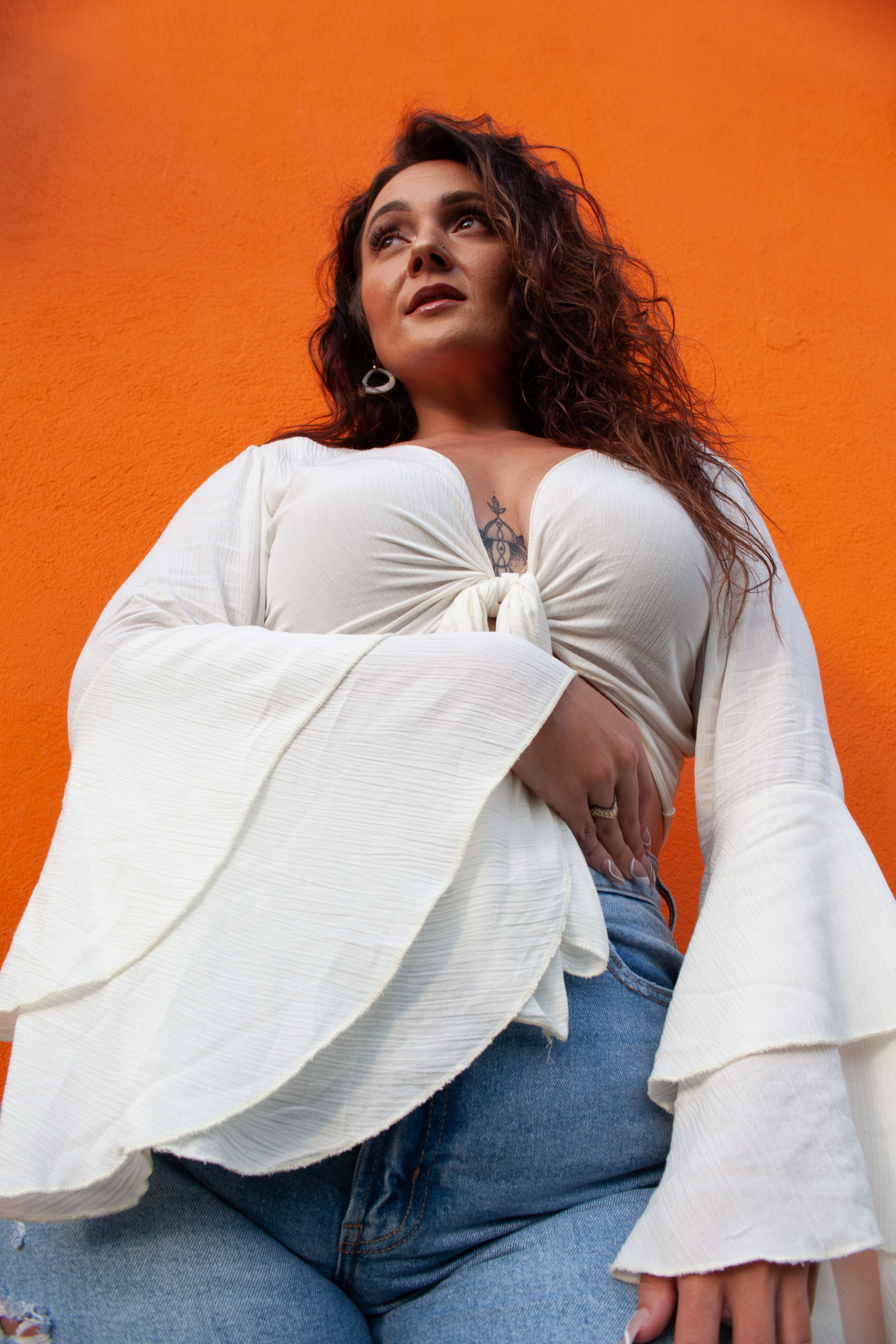 Plus Model Gift Plus Size Model in Patterned Outfit · Free Stock Photo