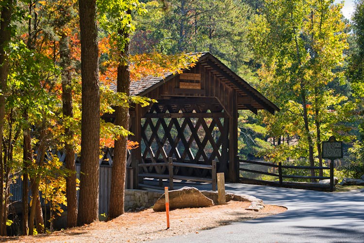 Covered Bridge In Fall